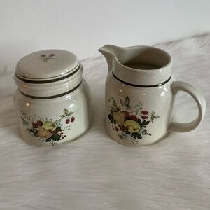 Vintage 1975 Royal Doulton Cornwall Lambethware Creamer & Covered Sugar Bowl